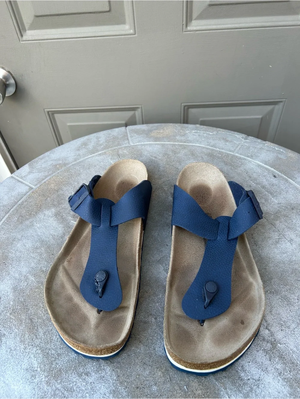 Birken Stock Men Blue Thong Sandals (READ DESCRIPTION)